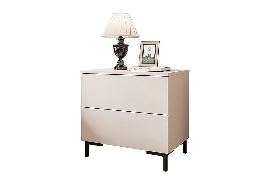 Lookway Nachttisch LINA Kaschmir mit LED Beleuchtung, Breite 55cm günstig online kaufen