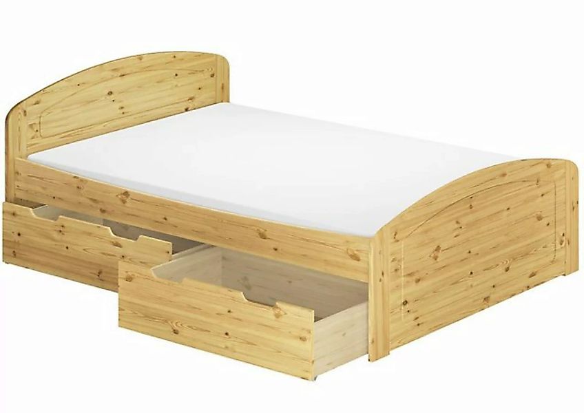 ERST-HOLZ Bett Doppelbett 160x200 + Rollrost + 2 Matratzen + 3 Staukästen, günstig online kaufen