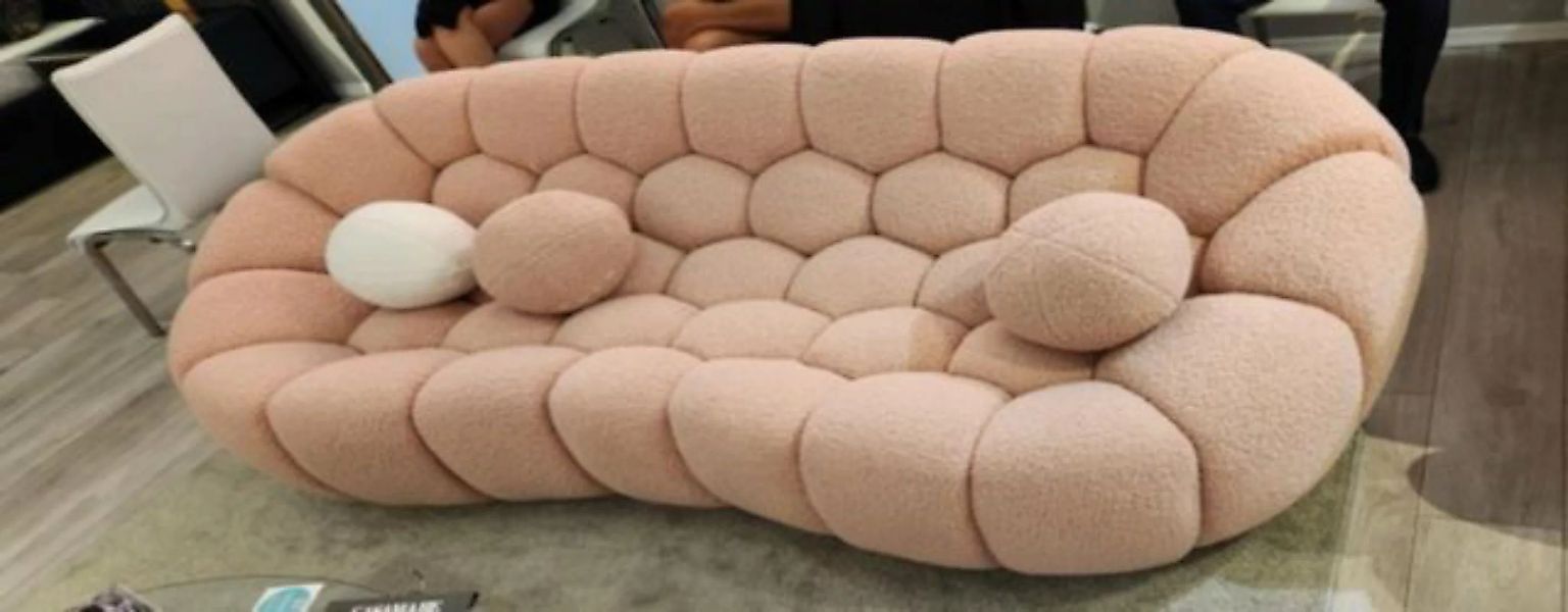 JVmoebel Sofa Rosa Dreisitzer Sofa: Stilvolle Eleganz für Ihr Wohnzimmer EX günstig online kaufen