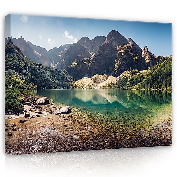 Wallarena Leinwandbild Berge Landschaft Natur See günstig online kaufen