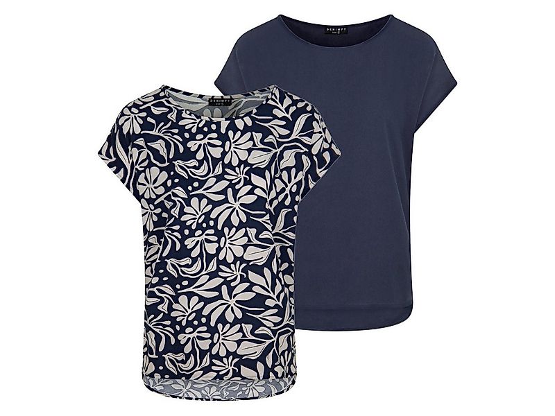 DENIMFY T-Shirt Damen Bluse DFJule Regular Fit 2er Pack (2-tlg) Kurzarm Top günstig online kaufen