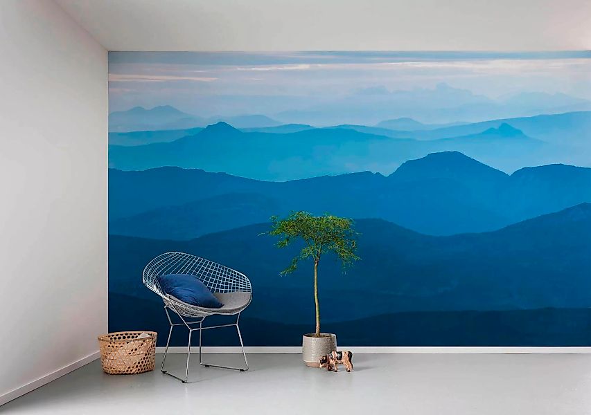 Sanders & Sanders Fototapete Berge Blau 400 x 250 cm 611916 günstig online kaufen