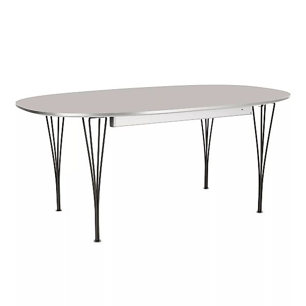 Fritz Hansen - B619 Super-elliptischer Tisch Laminat ausziehbar - grau efes günstig online kaufen