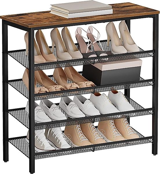 Hoobro Schuhregal 5-stöckiges Schuhablage, Schuhschrank, verstellbares günstig online kaufen