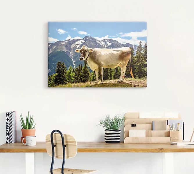 Artland Wandbild "Bergkuh in den Alpen im Sommer", Haustiere, (1 St.) günstig online kaufen