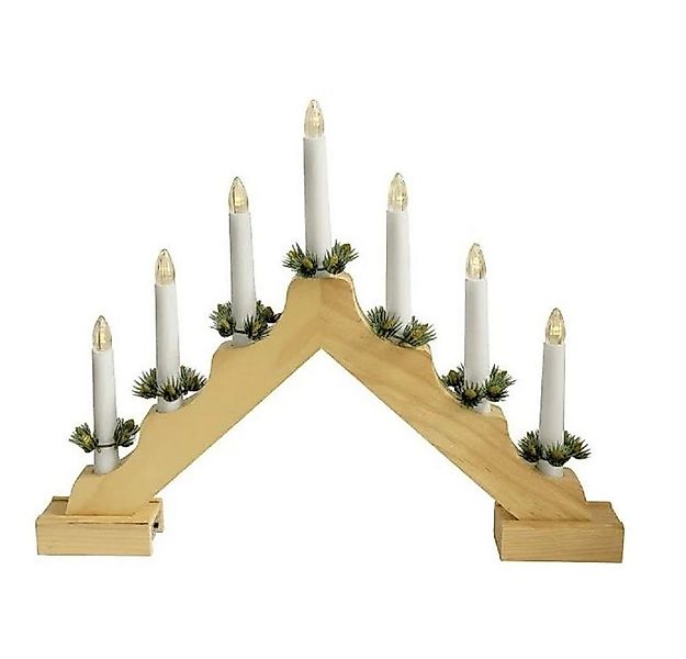 Star-Max LED Fensterleuchter LED-Weihnachtsleuchter Holz 7er warmweiß 39,5x günstig online kaufen