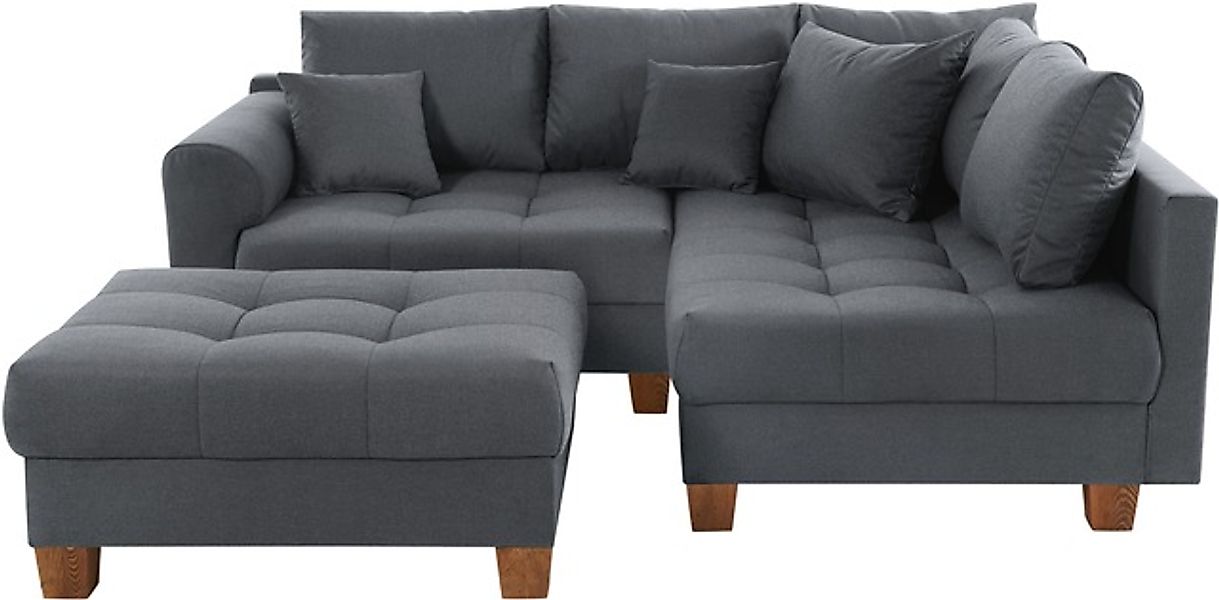 Home affaire Ecksofa »Rice L-Form inkl. Hocker«, (Set, mit Hocker), mit Bon günstig online kaufen