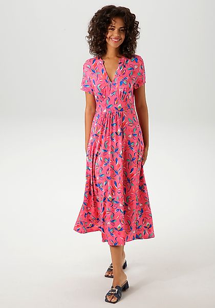 Aniston CASUAL Sommerkleid, mit kunstvollen Blüten und Blättern bedruckt günstig online kaufen
