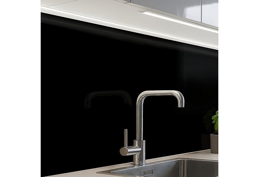 KitchenYeah Küchenrückwand selbstklebend Schwarz - Einfarbig, (1-tlg), Spri günstig online kaufen