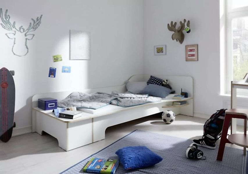 PLANE Einzelbett anthrazit links ohne Bettkasten 90 x 210 cm günstig online kaufen