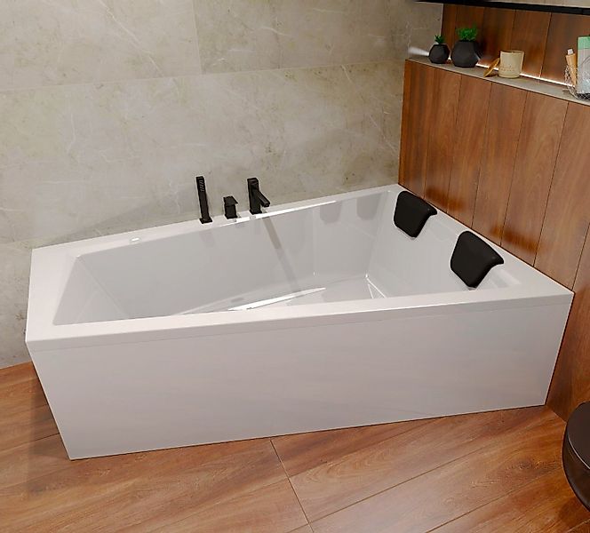KOLMAN Badewanne Eckwanne 150x85 INTIMA Rechts mit AcrylSchürze + 2 Kopfstü günstig online kaufen