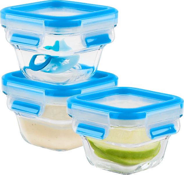 Emsa Frischhaltedose »N10507 Clip & Close Glas«, (Set, 3 tlg.), 3 x 0,18L, günstig online kaufen
