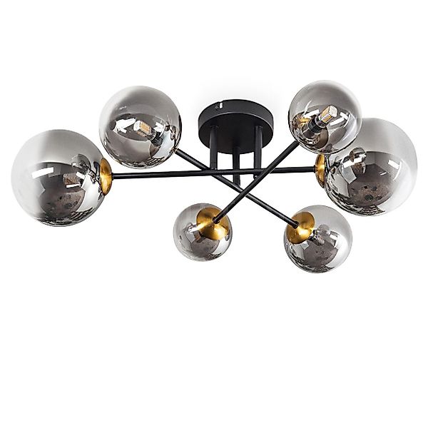 hofstein Deckenleuchte Deckenlampe aus Metall/Glas in günstig online kaufen