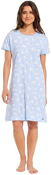 Rebelle Nachthemd Damen Schlafshirt Hundeb mit kurzem Arm (1-tlg) Baumwolle günstig online kaufen