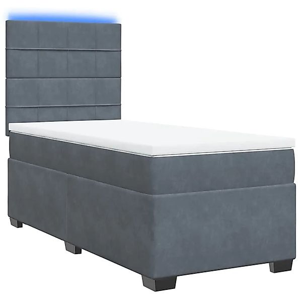 vidaXL Boxspringbett mit Matratze Dunkelgrau 100x200 cm Samt 3293135 günstig online kaufen