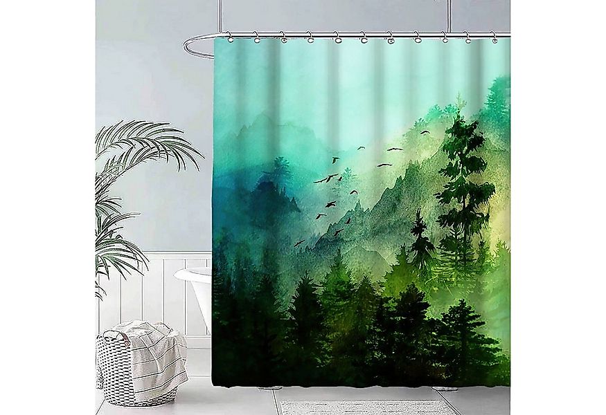 BYSURE Duschvorhang Breite 180 cm, Digitaldruck Milbenresistent Duschvorhan günstig online kaufen
