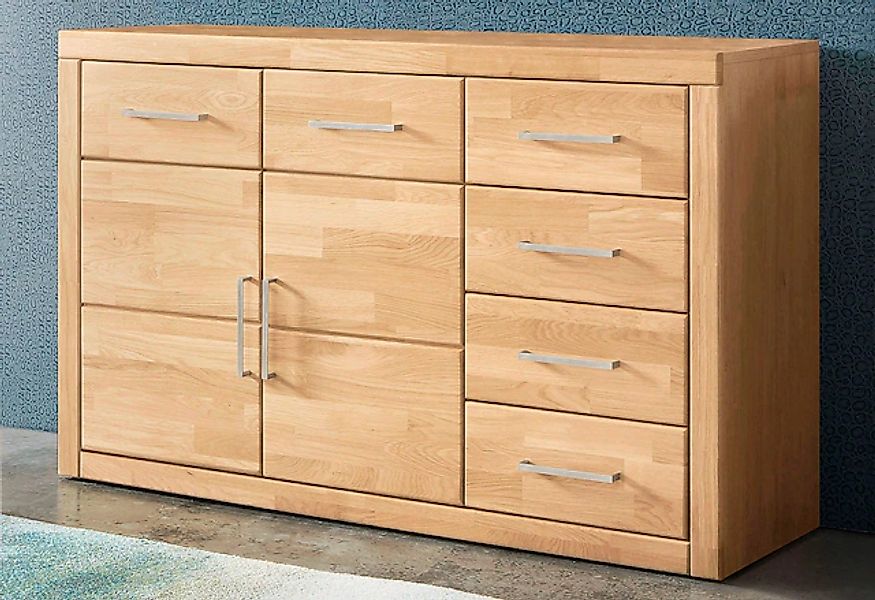 Home affaire Sideboard "Trondheim,130cm breit,42 cm tief, Fronten Holzmassi günstig online kaufen