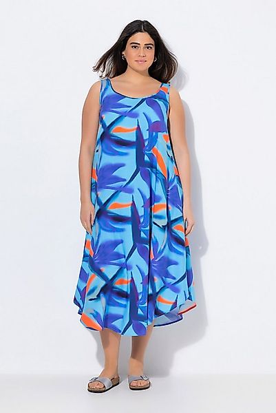 Ulla Popken Maxikleid Midikleid Blüten A-Linie Rundhals ärmellos günstig online kaufen