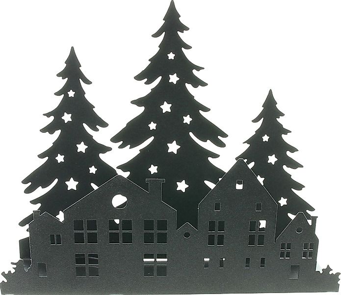 Kerzenhalter Teelichthalter "Häuser im Wald", Uni günstig online kaufen