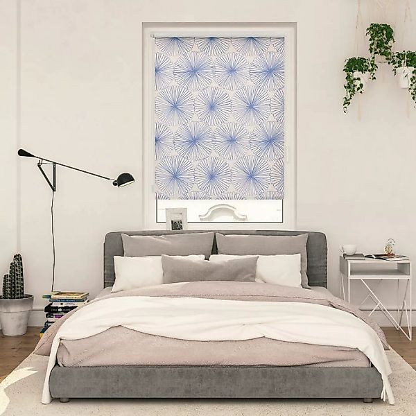 Verdunkelungsrollo Flower Wheel blau B/L: ca. 90x150 cm günstig online kaufen