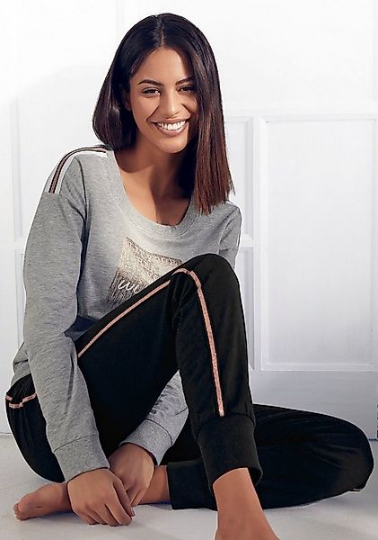 Vivance Dreams Pyjama (2 tlg., 2-teilig) mit kontrastfarbenen Tape Details günstig online kaufen