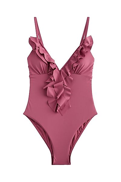 Next Badeanzug Bauchformender Badeanzug mit Rüschenausschnitt günstig online kaufen