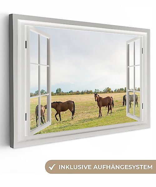 OneMillionCanvasses® Leinwandbild Aussicht - Pferde - günstig online kaufen