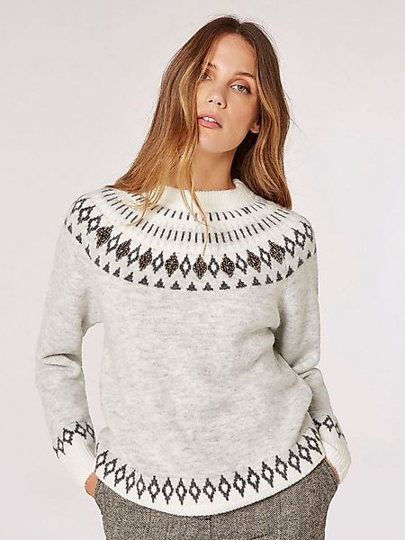 Apricot Strickpullover Norwegerpullover mit Edelsteinmuster günstig online kaufen