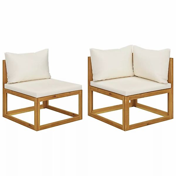 vidaXL Sofaelement 2-tlg. Sofa-Set mit cremeweißen günstig online kaufen