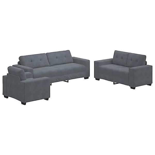 vidaXL Sofa-Set 3-Tlg Grau Samt 3324640 günstig online kaufen