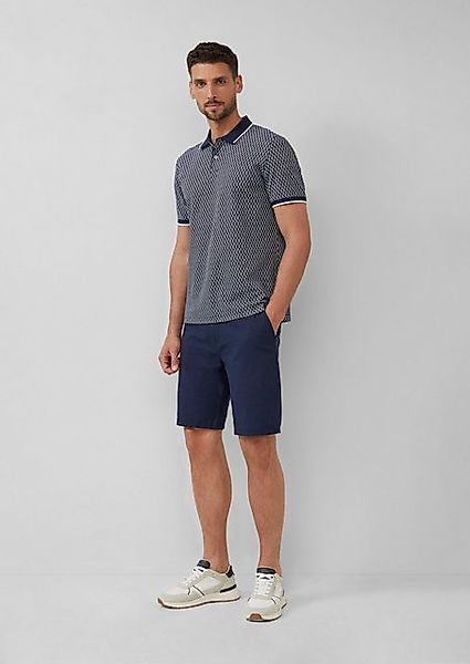 s.Oliver Kurzarmshirt Piqué-Poloshirt mit Print und Kontrast-Details Rippbl günstig online kaufen
