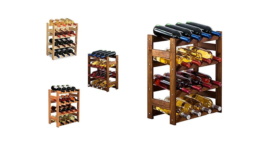 Modo24 Weinregal Flaschenregal Holzregal Flaschenständer Varianten 12 bis 9 günstig online kaufen