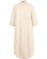 White Label Midikleid Midi-Hemdblusenkleid aus Leinen günstig online kaufen