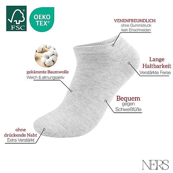 NERS Kurzsocken aus Baumwolle 10-20 Paar, günstig online kaufen