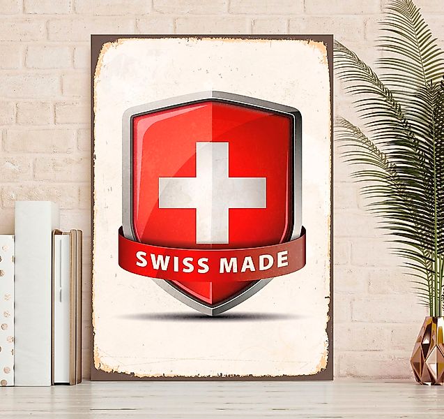 queence Metallbild "Swiss Made", (1 St.), Stahlschilder günstig online kaufen