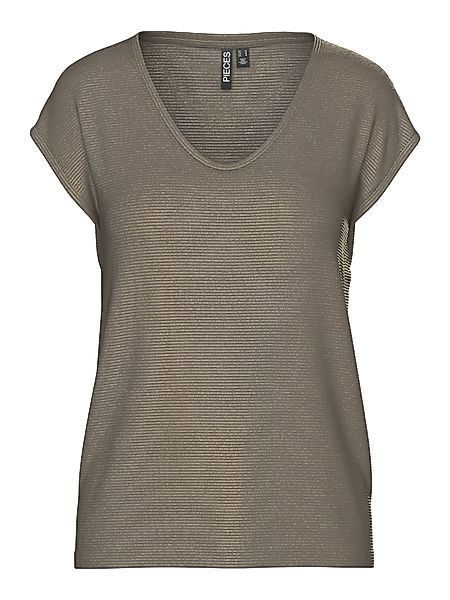 pieces T-Shirt – Kurzarmshirt mit Glitzer-Effekt günstig online kaufen