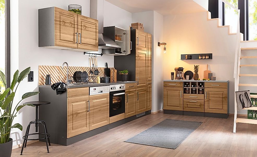 KOCHSTATION Küchenzeile "KS-Stockholm" Breite 310 cm, mit hochwertigen MDF günstig online kaufen