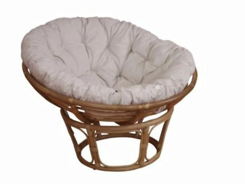 Papasansessel, Durchmesser 80 cm Sessel mit Kissen beige günstig online kaufen