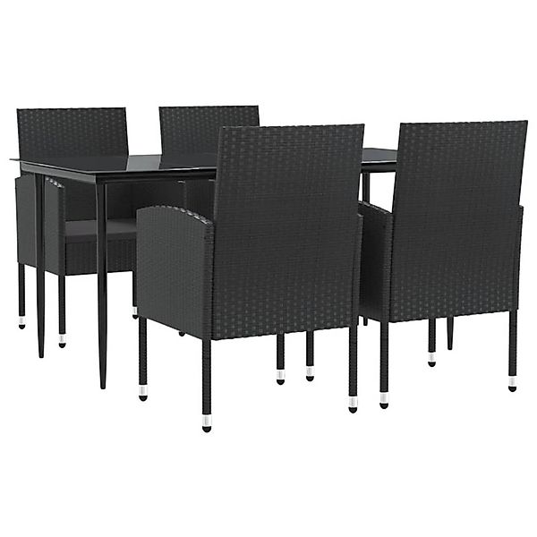 vidaXL 5-Tlg Garten-Essgruppe Schwarz Poly Rattan und Stahl 3203340 günstig online kaufen