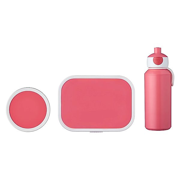 Mepal Campus Lunchset 3-teilig aus Brotdose Trinkflasche und Obstbox Pink günstig online kaufen