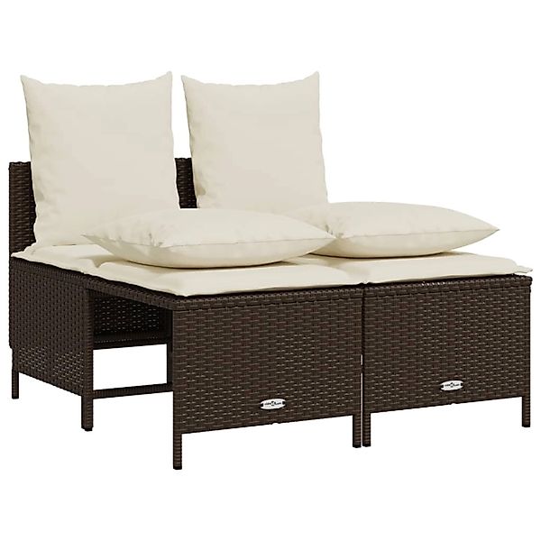 vidaXL 4-Tlg Garten-Sofagarnitur mit Kissen Braun Poly Rattan 368381 günstig online kaufen