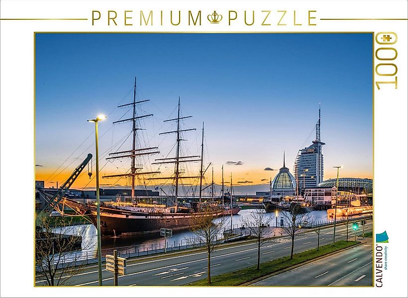 CALVENDO Puzzle CALVENDO Puzzle Sonnenuntergang hinter den Bremerhavener Ha günstig online kaufen