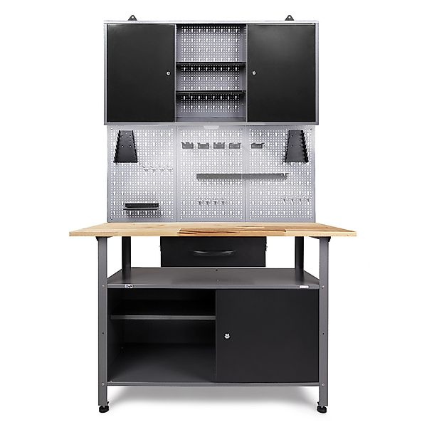 Ondis24 Werkbank Set Klaus 120 cm 1 Schrank LED Werkstatt günstig online kaufen