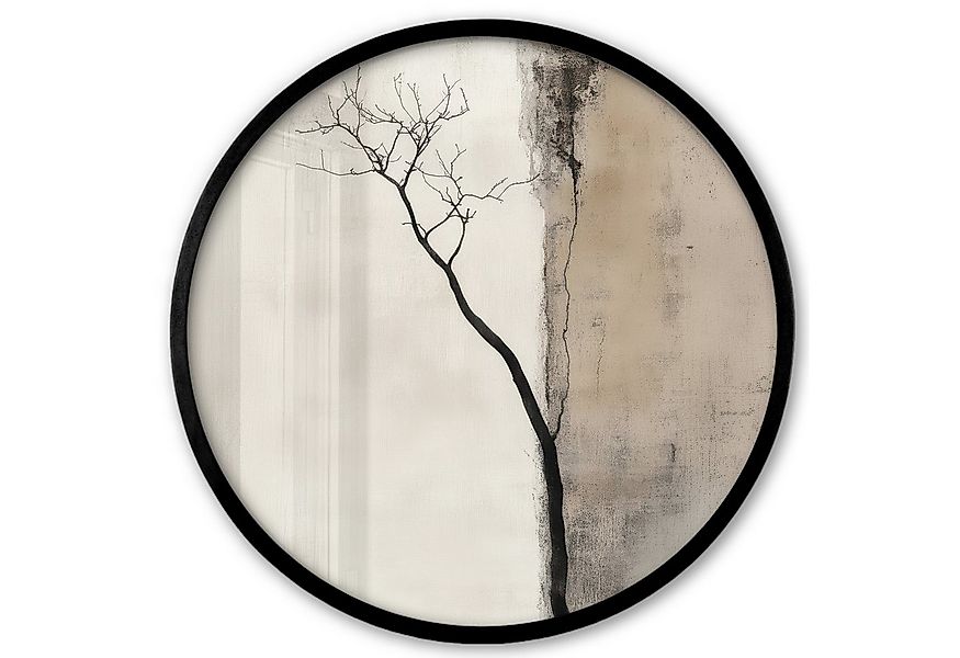 MuchoWow Poster Rund - Wabi sabi - Pflanze - Beige, (1 St), Runde Wandbilde günstig online kaufen
