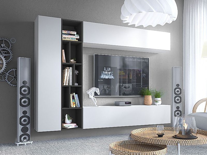 MIRJAN24 Wohnwand Kodita, (Komplett-Set, 3x Hängeschrank, Regal), Praktisch günstig online kaufen