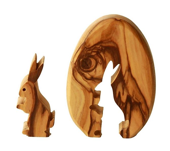 Kassis Geschenkartikel Osterfigur Osterhase im Ei aus Olivenholz, handgemac günstig online kaufen