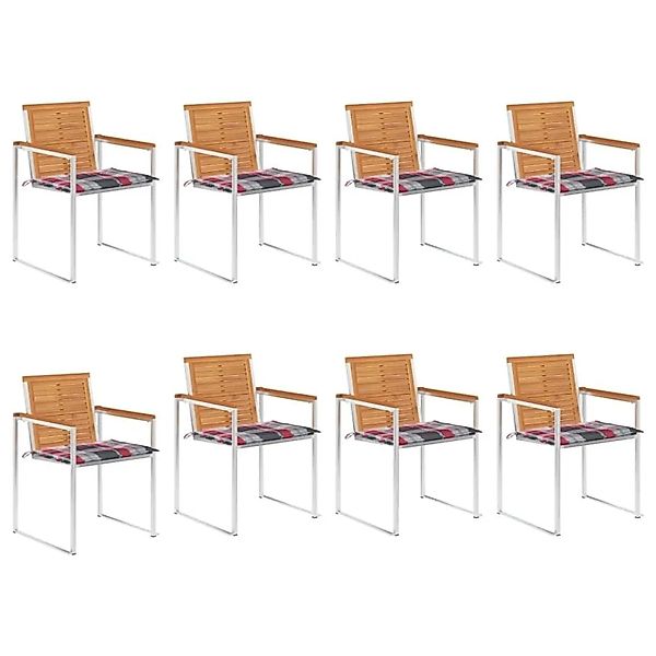 vidaXL Gartenstühle 8 Stk mit Kissen Massivholz Akazie 3078537 günstig online kaufen