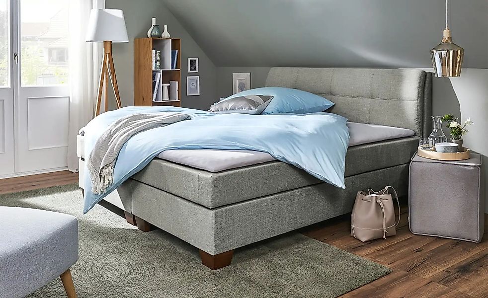 Boxspringbett  Vegg ¦ grau ¦ Maße (cm): B: 205 H: 112,5 Betten > Boxspringb günstig online kaufen