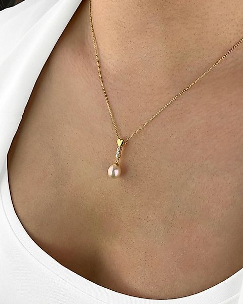 DANIEL CLIFFORD Perlenkette 'Rebecca' Damen Halskette 18 Karat vergoldet mi günstig online kaufen