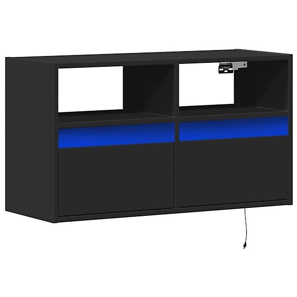 vidaXL TV-Wandschrank mit LED-Beleuchtung Schwarz 80x31x45 cm 852328 günstig online kaufen